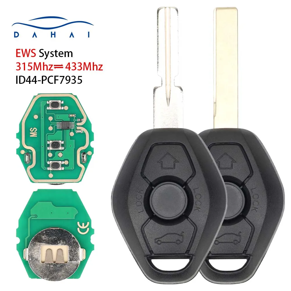 

dahai EWS Sytem Car Remote Key for BMW E38 E39 E46 X3 X5 Z3 Z4 1/3/5/7 Series 315/433MHz ID44 Chip