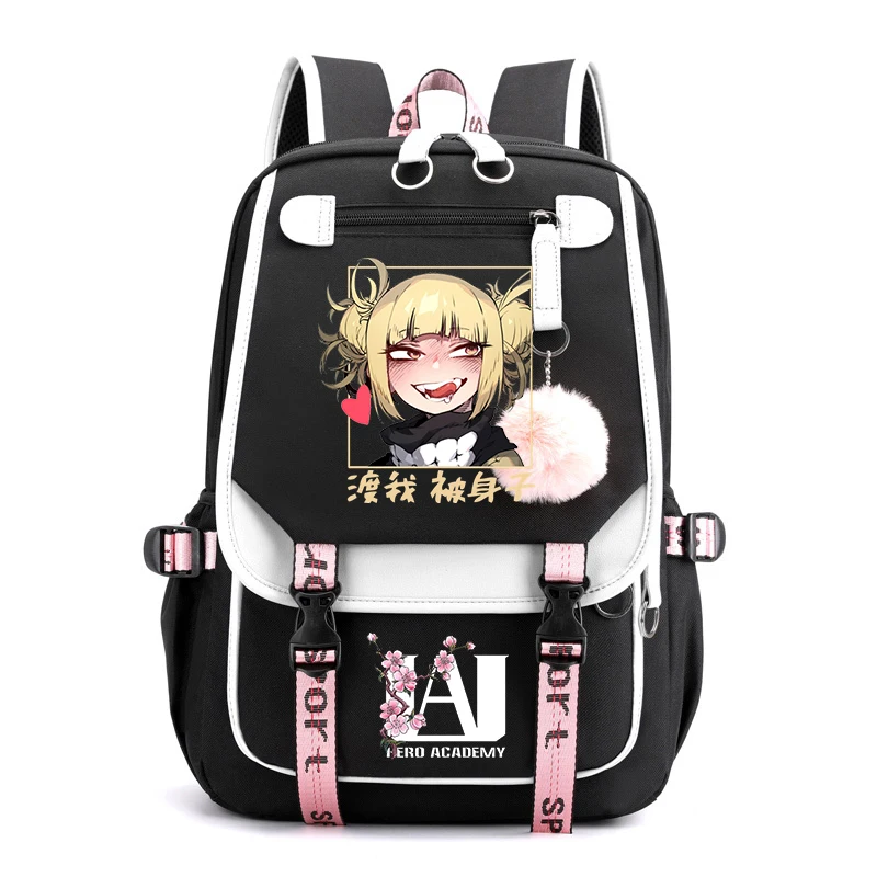 Kawaii Anime Backpack My Hero Academia Himiko Toga School Bag Student Girls Large Capacity Normal Camping Back Pack New Bookbags