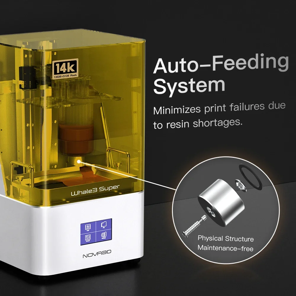 NOVA3D Whale3 Ultra 14K 10 Inch LCD UV Resin 3D Printer for Action Figure Model