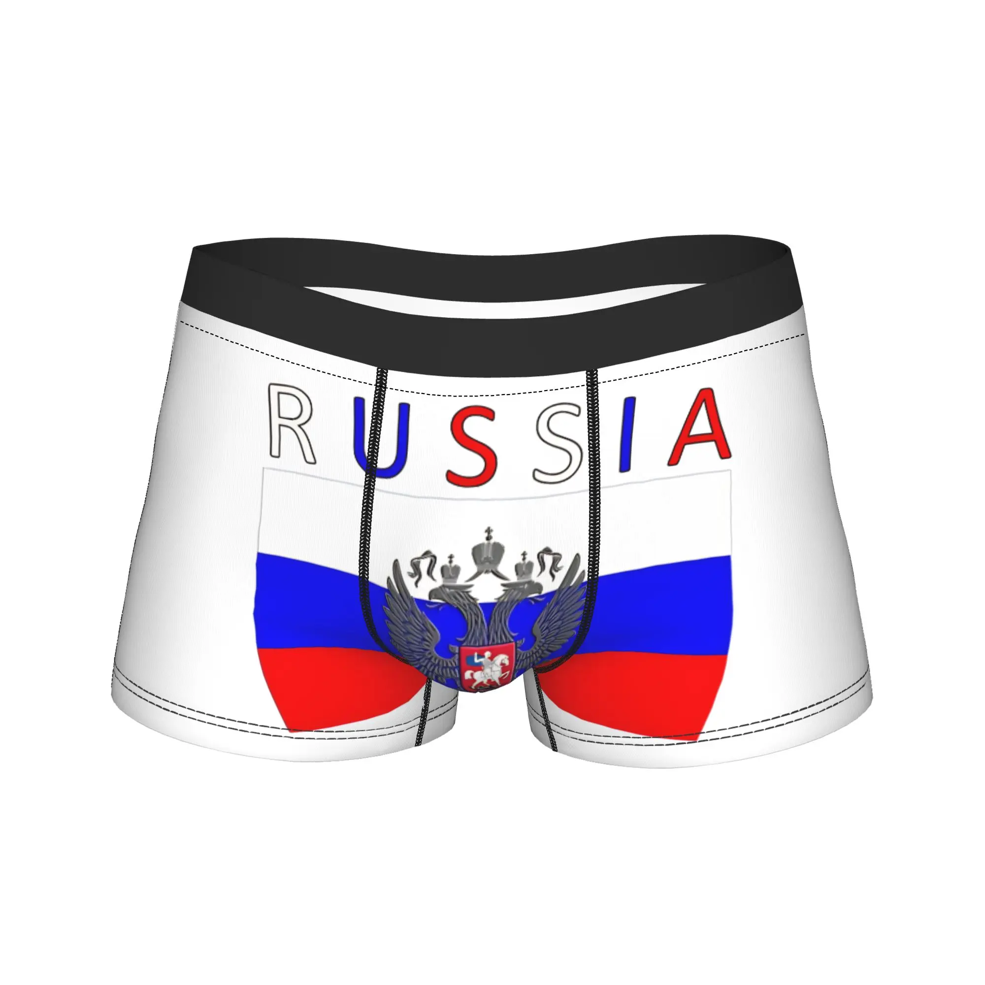 Russia Flag Underwear  Man Underpants Custom Breathable Boxershorts Hot Sale Shorts Briefs Big Size 2XL