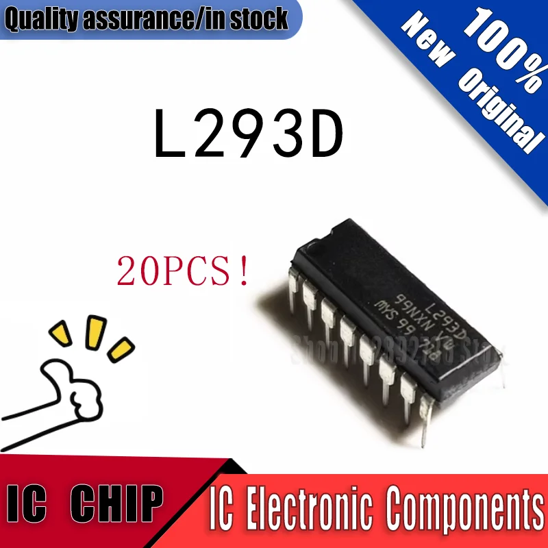 20PCS New Original L293 L293D DIP16  Stepper Motor Driver Chip IC Chip