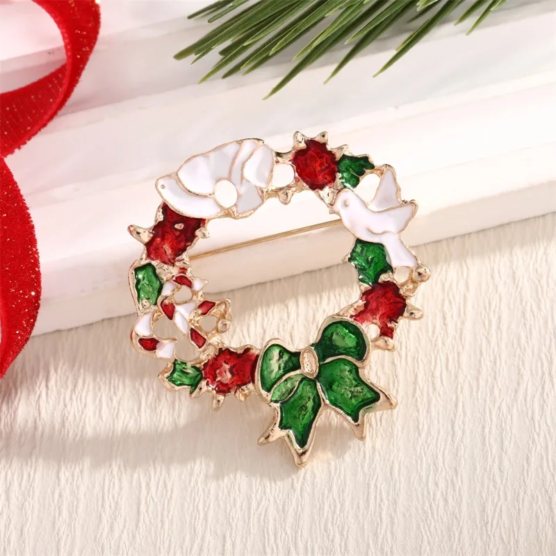 عيد الميلاد بروش شارة الرنة الصدار المستديرة DIY بها بنفسك الكرتون دبوس جو احتفالي مجوهرات اكسسوارات لطيف