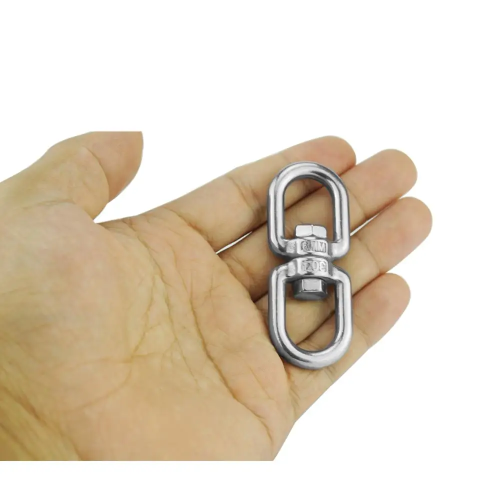 Rotation Quick Hook Stainless Steel 6mm Climbing Accessory Buckles for Outdoor Rock Climbing Hiking Equipment Rotating Carabiner