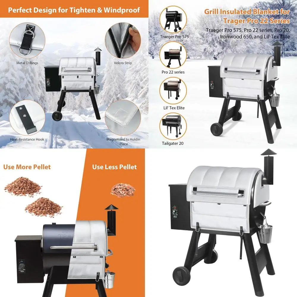 

Temperature Control Insulation Blanket for Traeger Pro 575, Ironwood 650, 22 Series, Pro 20, and Lil' Tex Elite Grills