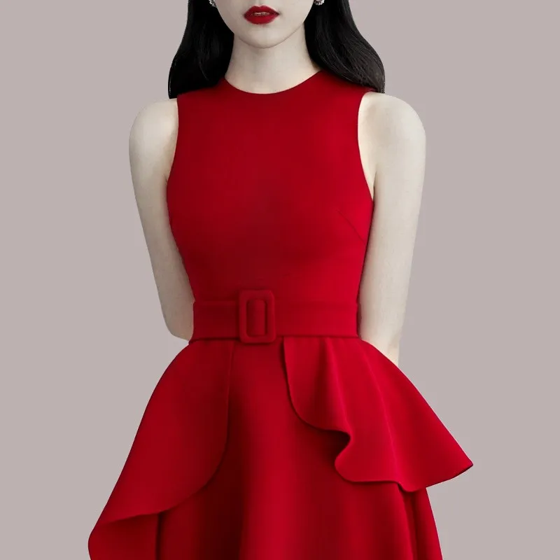 Retro dames Dr Slim Fit Svel hoge taille A-lijn lang Dr Ele Sle zomer nieuwe collectie Busin Casual