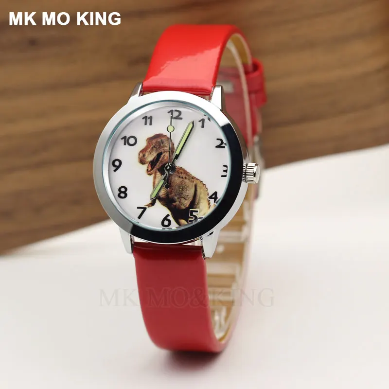 Fashion Brand Dinosaur Tyrannosaurus Rex Jurassied Cartoon Cute Sport Children's Boys Girl Kids Quartz Wrist Watch Clock Gifts