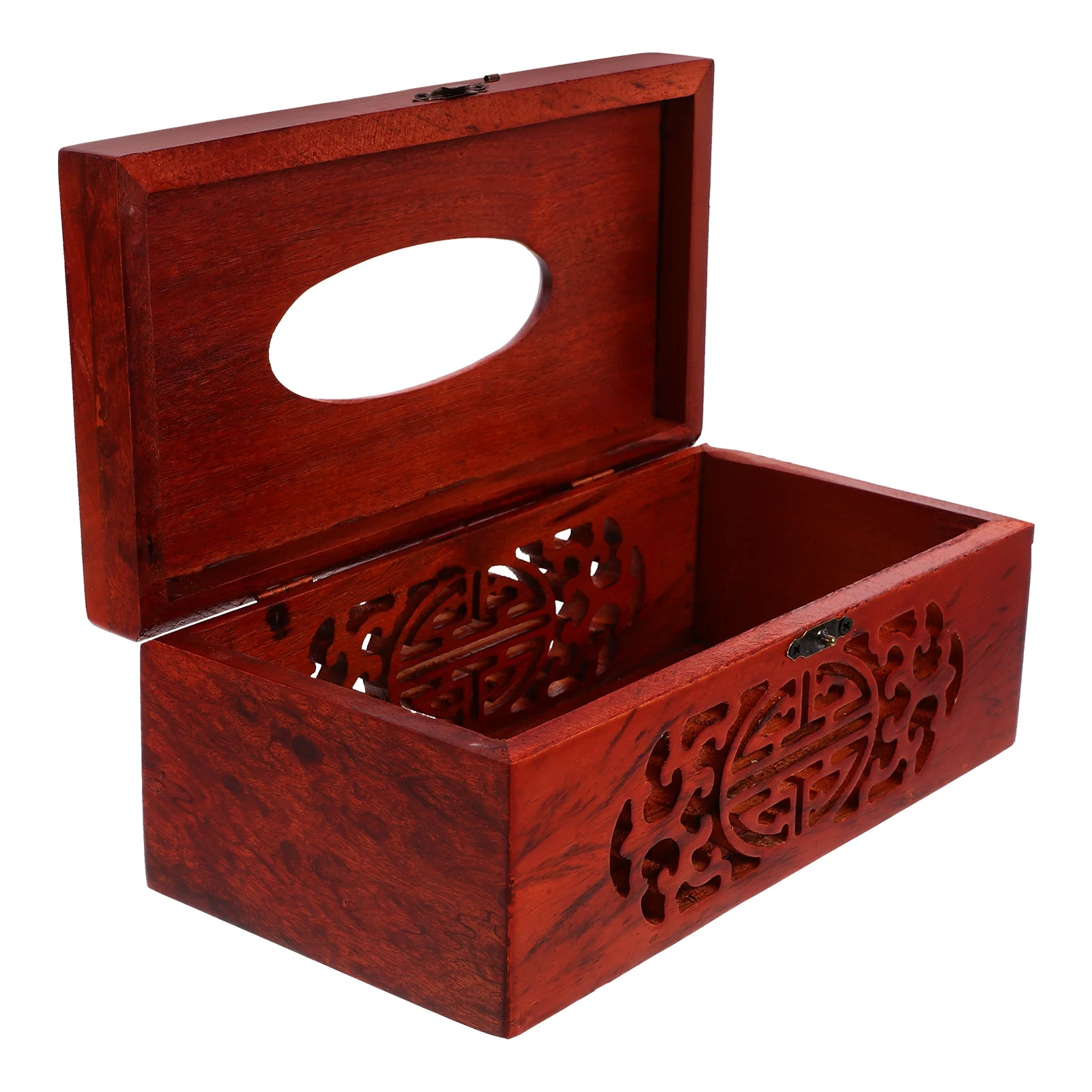 

Wood Tissue Box Red Wood Household Desktop Tissue Holder Napkin Storage Organizer for Home Office Bathroom