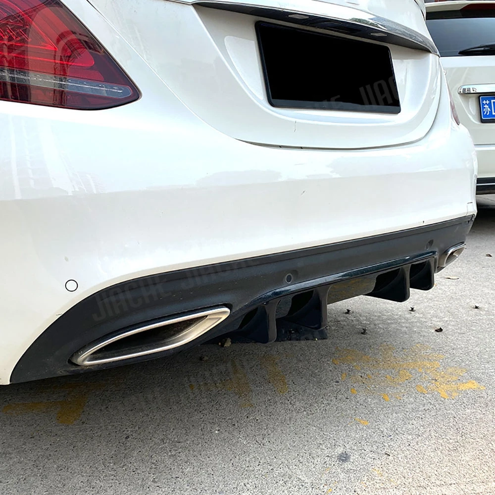 

JCYECF для Mercedes Benz C Class W205 C200 C260 AMG Line Sport 2019-2021 ABS автомобильный задний бампер, диффузор, спойлер, отделка