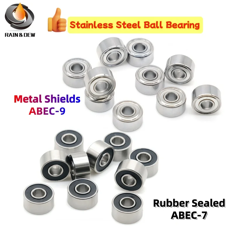 2PC Stainless Steel Ball Bearings SMR74ZZ&RS 4x7x2.5mm Fishing Reel Bearing For DAIWA & SHIMANO &Abu Garcia Reel Handles Bearing