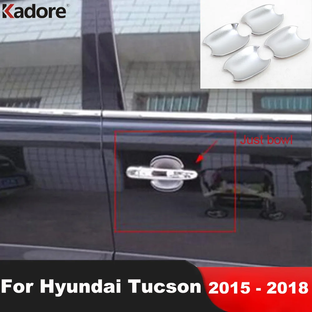 

Накладка на чашу боковой дверной ручки для Hyundai Tucson 2015 2016 2017 2018, хромированные автомобильные аксессуары, дверные ручки, крышки на раму чашки