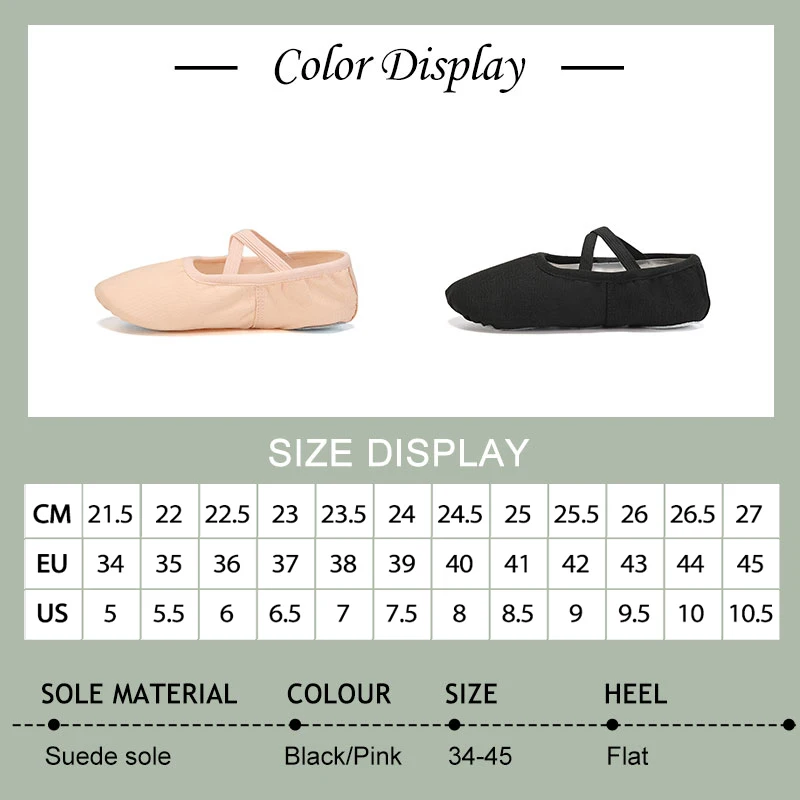 Ballet Shoes For Girls Dance Shoes Canvas Flat Ballet Dancing Slippers Ballerina Shoes For Woman Children Practise Dance Shoes