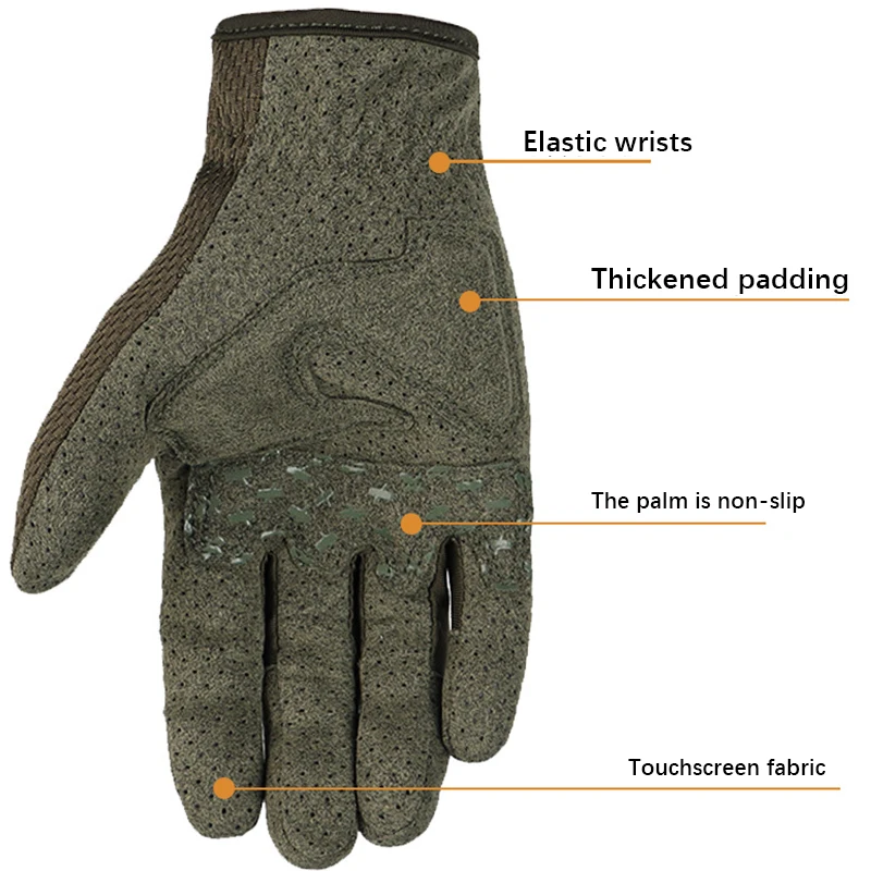 Outdoor tactical gloves breathable five-finger non-slip wear-resistant cycling gloves multi-functional protective gloves