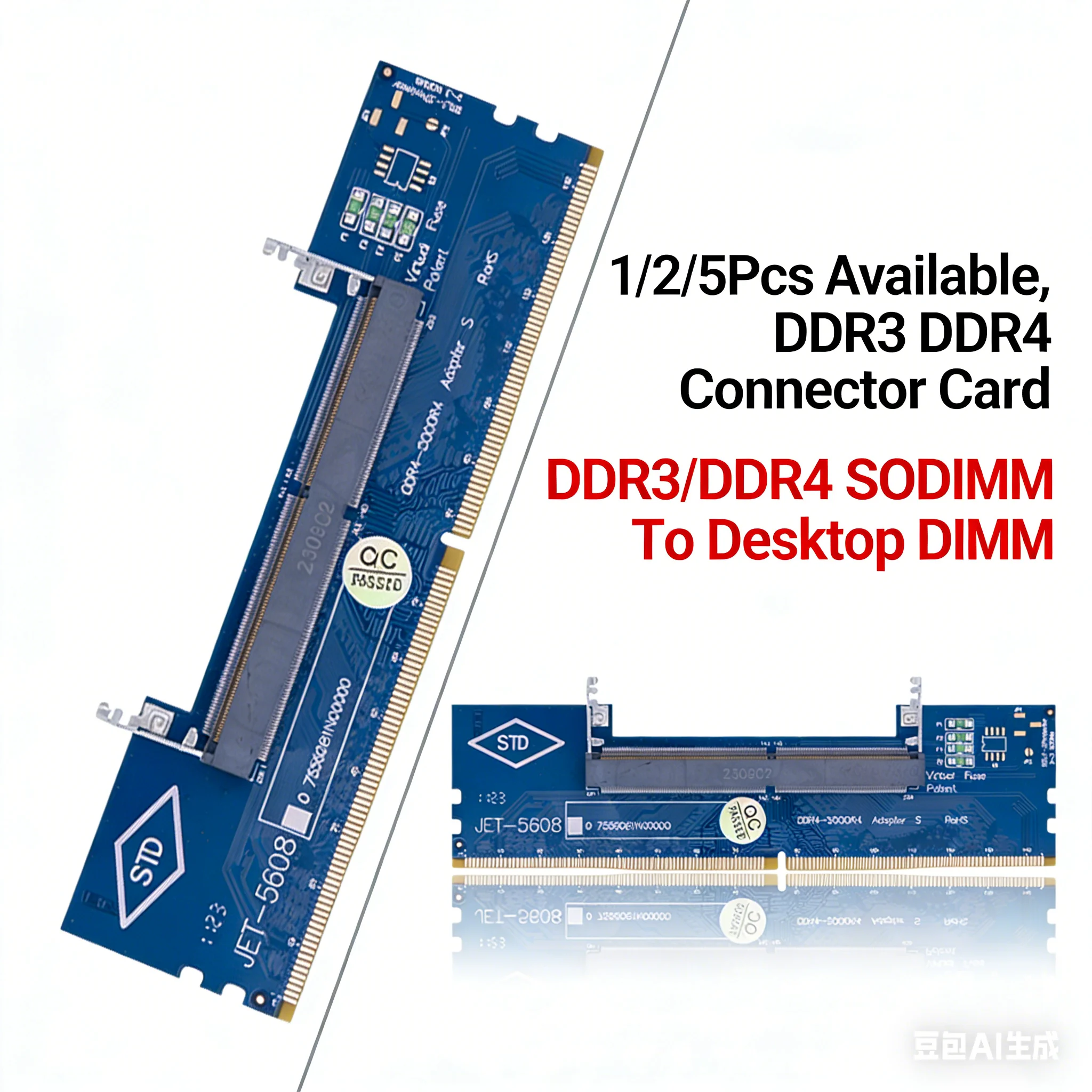 

Memory Adapter Card Converter for PC Upgrade Laptop DDR4 DDR3 SODIMM to Desktop DIMM Supports 1.5V Memory Connector Card Adapter