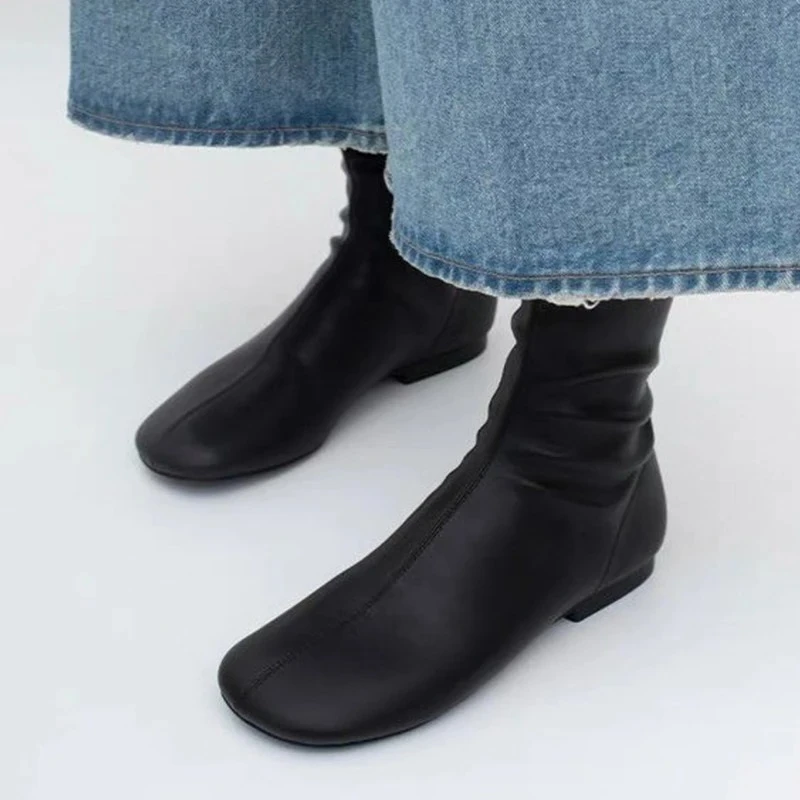 Flats Women Ankle Boots Sport Sneaker Designer Chelsea Boots Winter Trend Walking Running Shoes Leather Shoes Mujer Botas