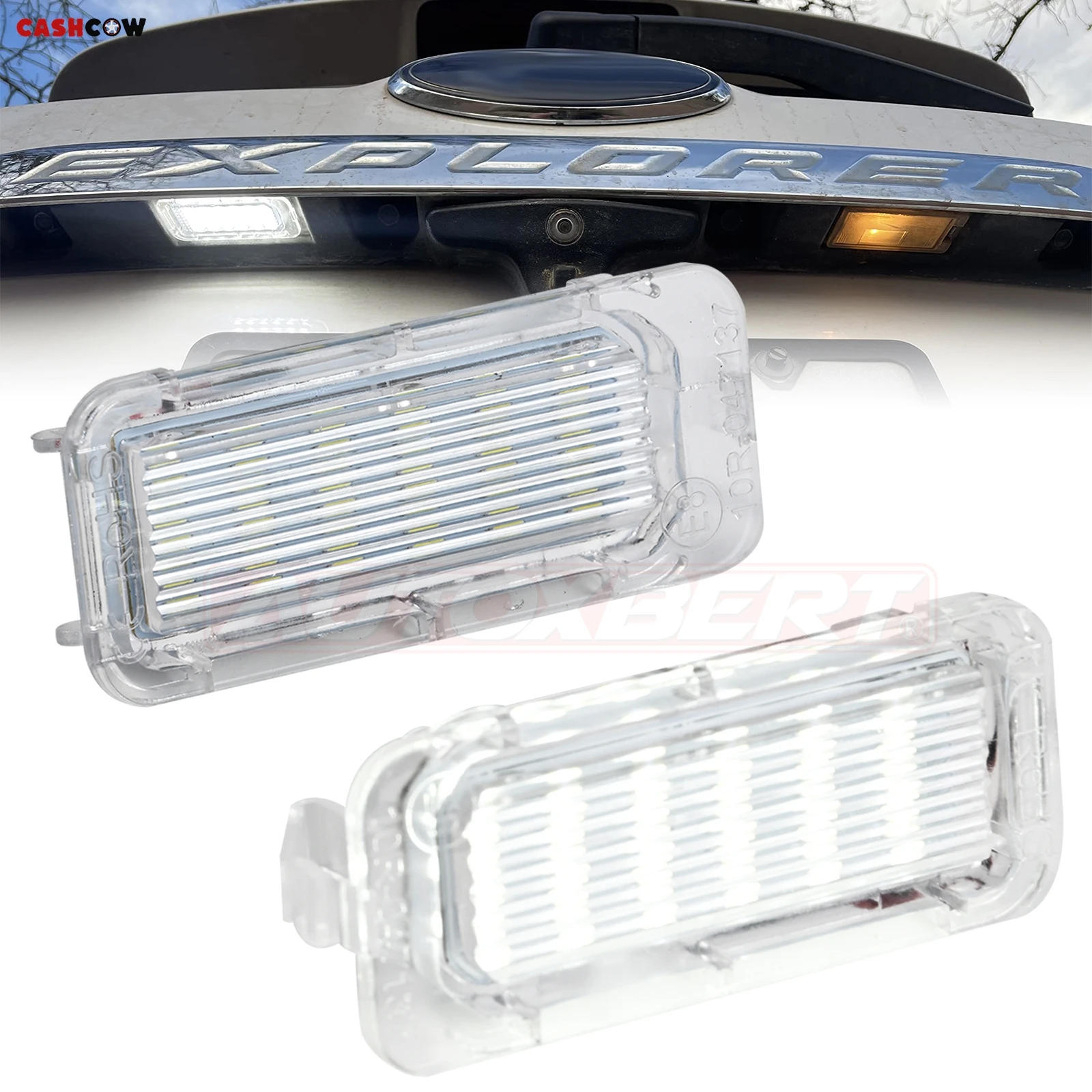2x License Plate Lamp For Ford Escape Fiesta Fusion Explorer Focus 5D Expedition Mondeo Lincoln MKC 2015 2017 2021 Waterproof