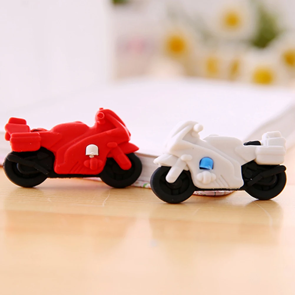 

Mini Cartoon Motorcycle Shaped Erasers for Kids Bulk Small Toddler Gifts Premium Rubber Safe Long Lasting Cute Design Student