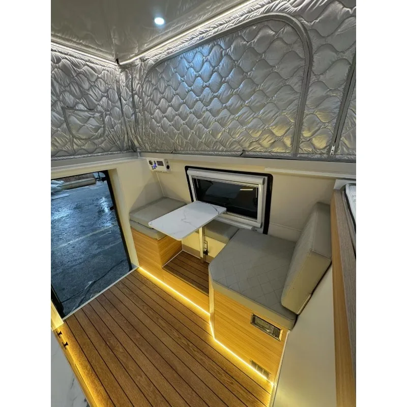 lightweight foldable waterproof pickup camper with independent suspension travel trailer, suitable for RV camping life