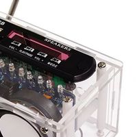 FM Radio DIY Electronic Speaker Soldering Kit With LED Indicator Remote Control FM Radio Speaker Kit Transparent Acrylic Casing