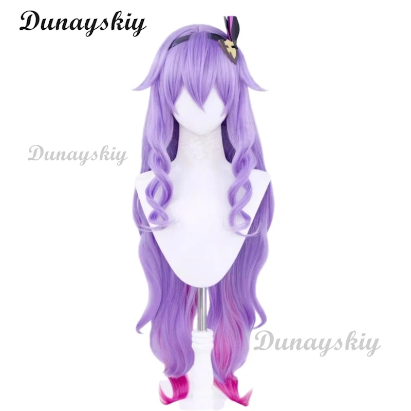 Miracle Magical Girl Sirin Wig 95cm Long Curly Purple Hair SSR Cosplay Headband Game Valkyries Headwear