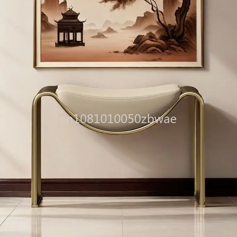 Wearing Shoes Entering The Door Iron Minimalist Designer Dressing Chair Italian Light Luxury Shoe Changing Stool Makeup Stool