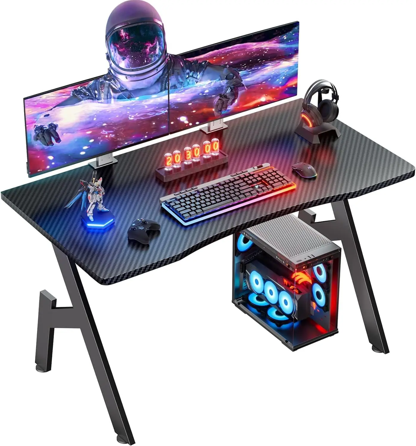 HLDIRECT HLDIRECT 32 Inch Small Gaming Desk with Carbon Fiber Surface for Bedroom - Aliexpress Deal