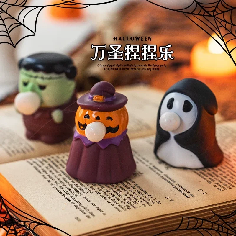 Halloween Pumpkin Lantern Pinch Music Toy Small Gift For Children Kindergarten Scene Arrangement Ornament Decor Party Favor