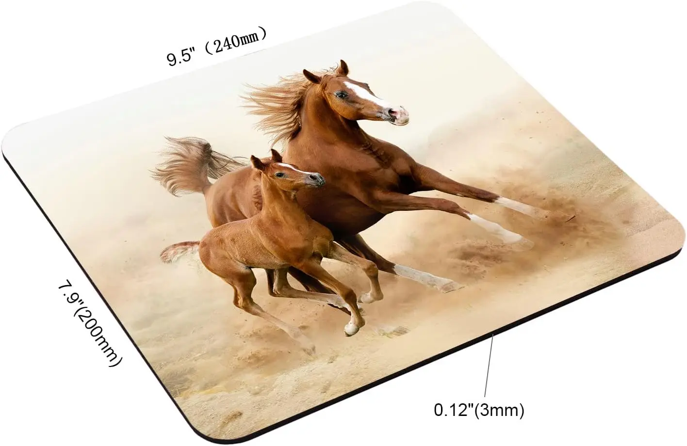 Exclusive mouse pad for the Year of the Horse, rectangular mouse pad for horses and children, special New Year gift