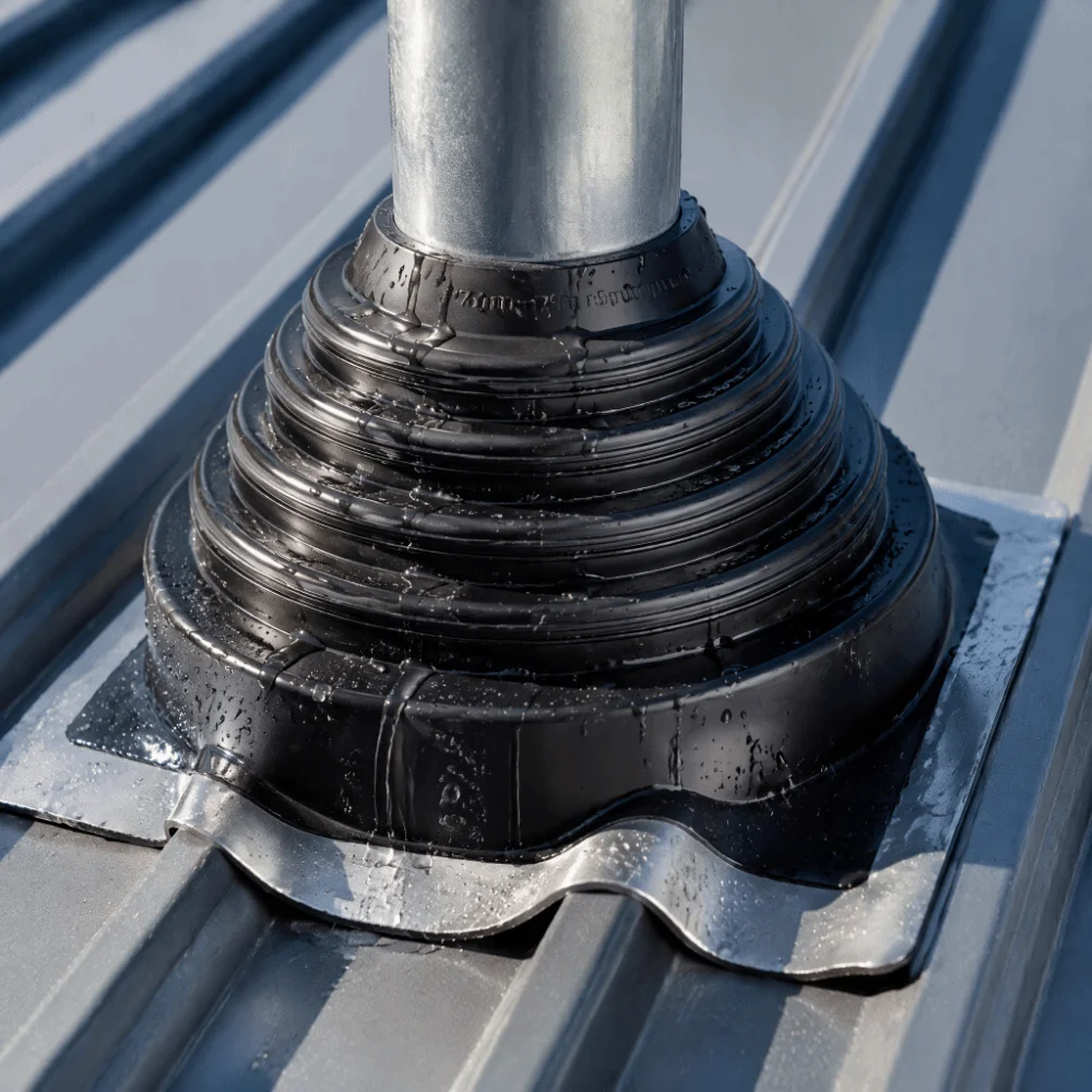 Rubber Material Roof Pipe Flashing Square Base Pipe OD 7