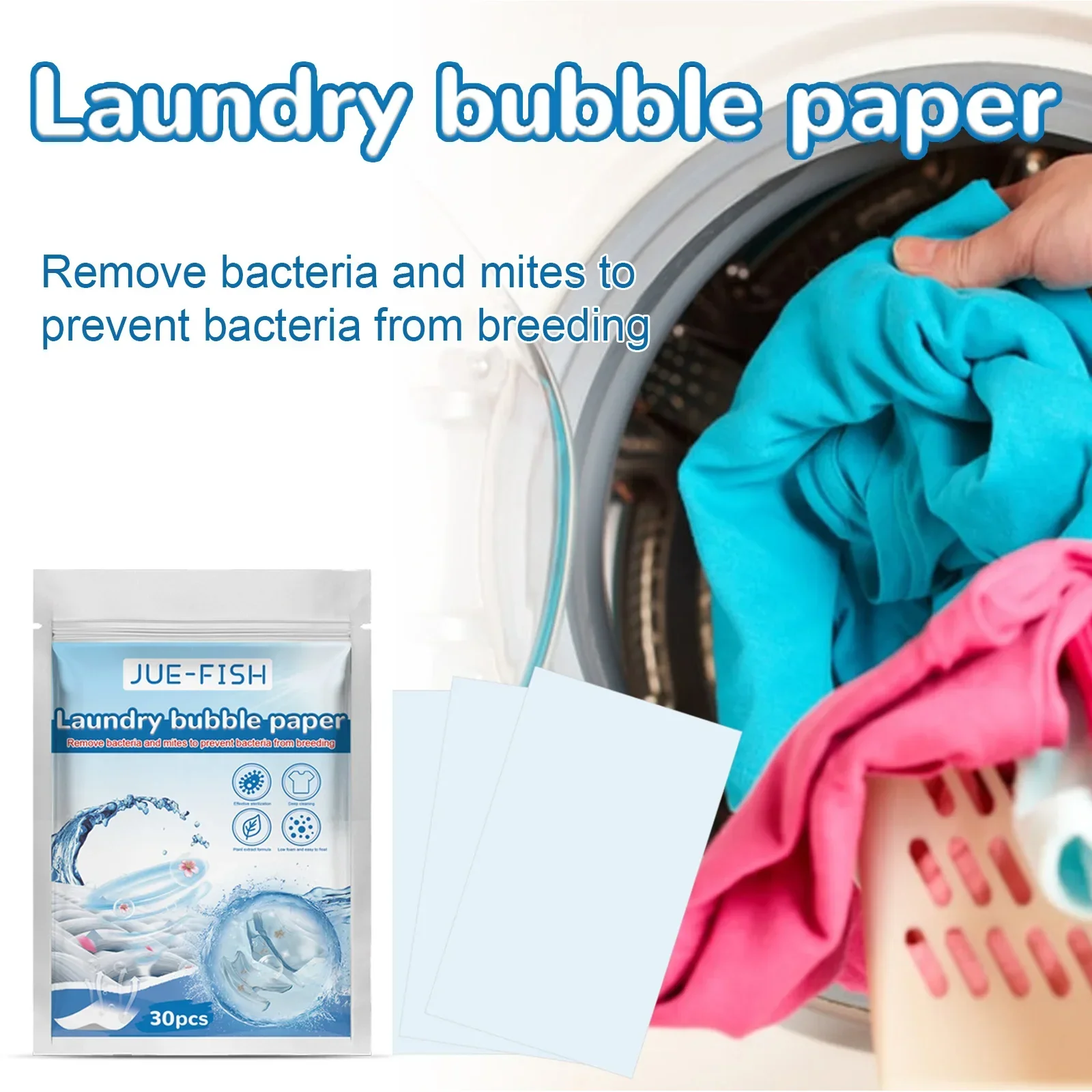 Plastic-Free Laundry Detergent Sheets Laundry bubble Paper Biodegradable Cleaning Strips for commercial /laundry room