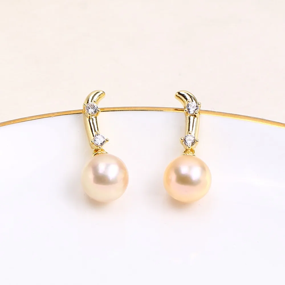 

10PCS S925 Sterling Silver Needle 18K Gold Wrapped Plated Brass Earring Settings Diy Jewelry Pearl Earrings Accessories