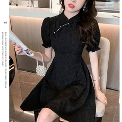 New Chinese Style Improved Cheongsam Dress Short Sleeved Retro Chinese Style Women's Clothing
