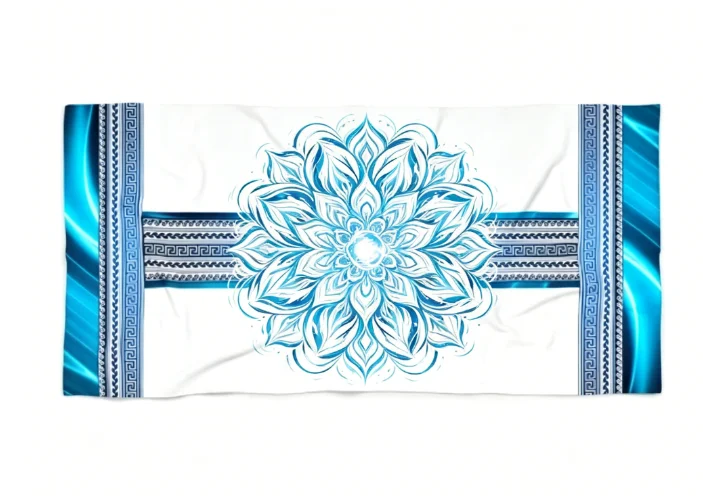 Boho Mandala Print Beach Towel, Soft Microfiber Quick Dry Absorbent Towel for Beach Pool Camping Travel Outdoor Activities