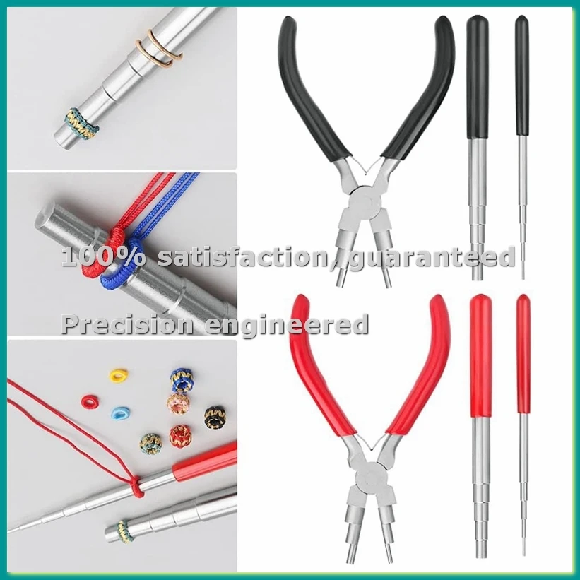 Wire Looping Tool Wire Looping Mandrel and 6 in 1 Bail Making Plier for Jewelry Wire Wrapping and Jump Forming Red-A55K
