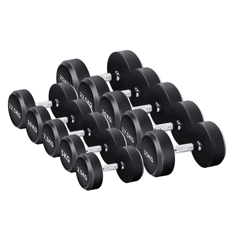 Rubber Covered Dumbbell Set Fitness Equipment, Men\'s Household Fitness, Classic Fitness Equipment, 5kg-20kg