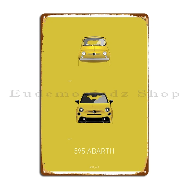 595 Abarth Metal Plaque Home Printed Wall Decor Cinema Club Tin Sign Poster