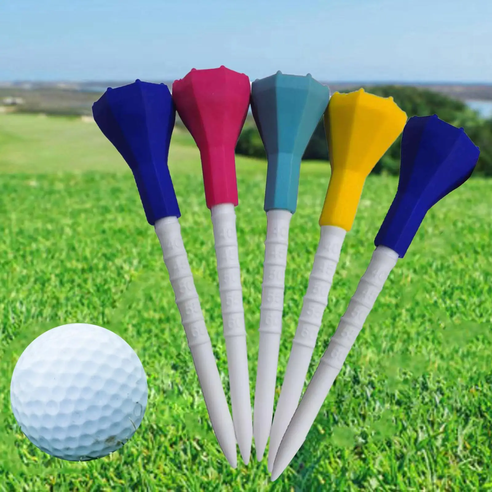 Colored Plastic Golf Tees 87mm Unbreakable Big Cup Cushion Tee Holder Golf for Golfer Practice Sessions