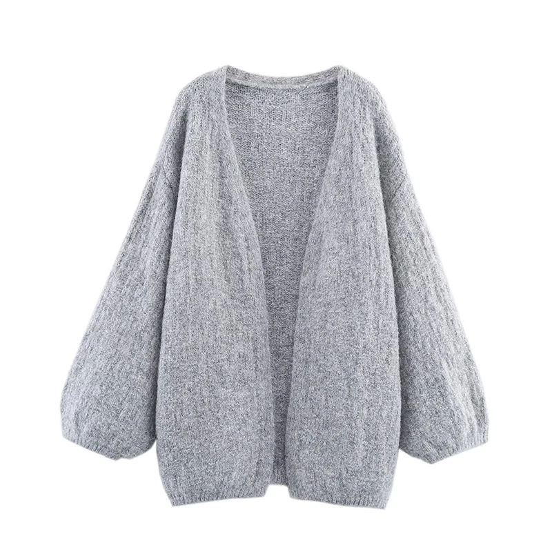 

New Autumn Women Open Stitching Solid Knit Cardigan Long Sleeve Casual Loose Autumn Outerwear