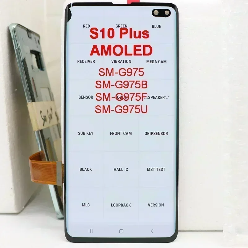 S10+ AMOLED For Samsung Galaxy S10 Plus G975 Screen G975U G975F G975A G97500 LCD Display Touch Screen Assembly With Defect