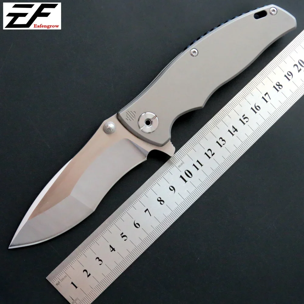 New Eafengrow Ef904 Knife D2 Steel Blade + Tc4 Titanium Alloy Handle Folding Knife Outdoor Camping Hunting Edc Tool Knife