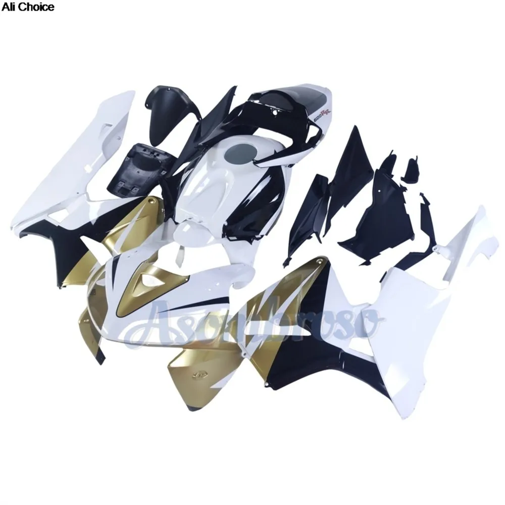 ABS Plastics Fairing Kit Fits CBR600RR PC37 2005 CBR 600R 2006 Black White With Gold Body Housing view 2