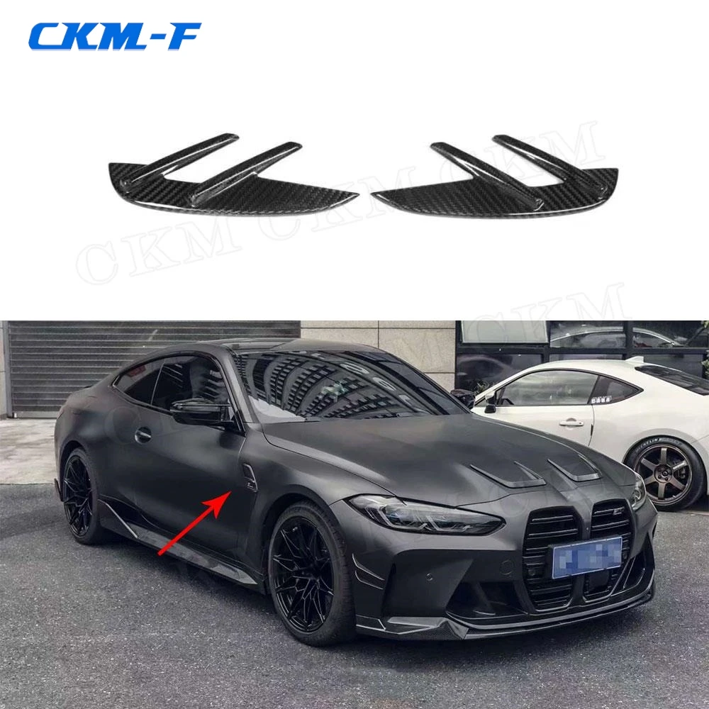 

Dry Carbon Fiber Car Side Fender Splitters Trim For BMW 3 4 Series G80 M3 G82 G83 M4 2021+ Side Air Vent Replacement