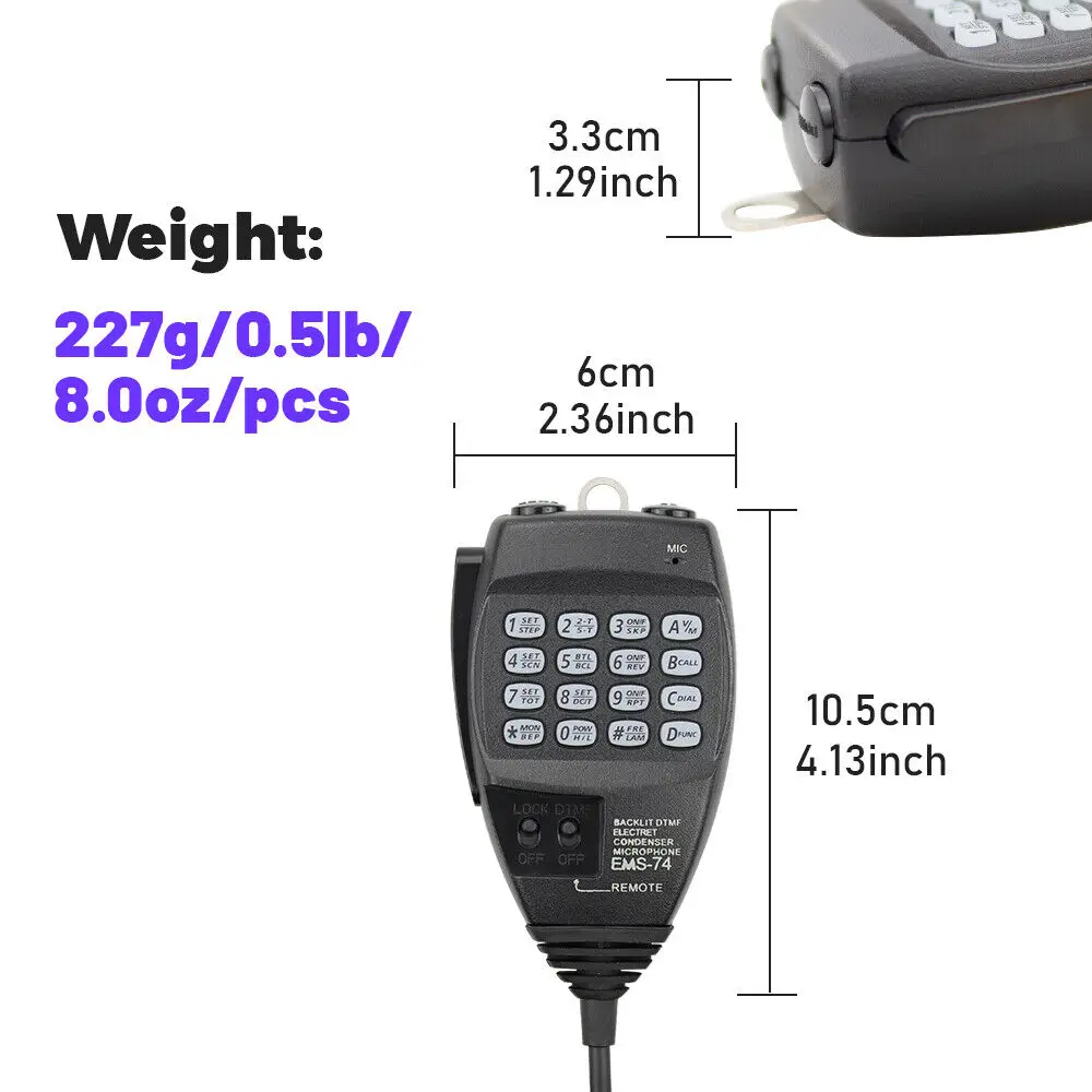 EMS-74 DTMF 8Pin Heavy Duty Speaker Microphone for Alinco DR-135 DR-435 DR-635 DX-SR8T DX-77T  DR-620 DR620C Radio