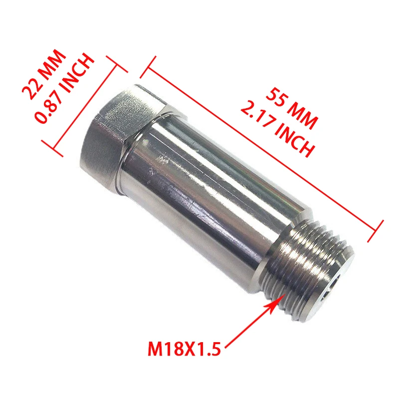 10PCS  Universal M18x1 5 Oxygen Sensor Bung Adapter 55mm Straight Extension Car Accessories
