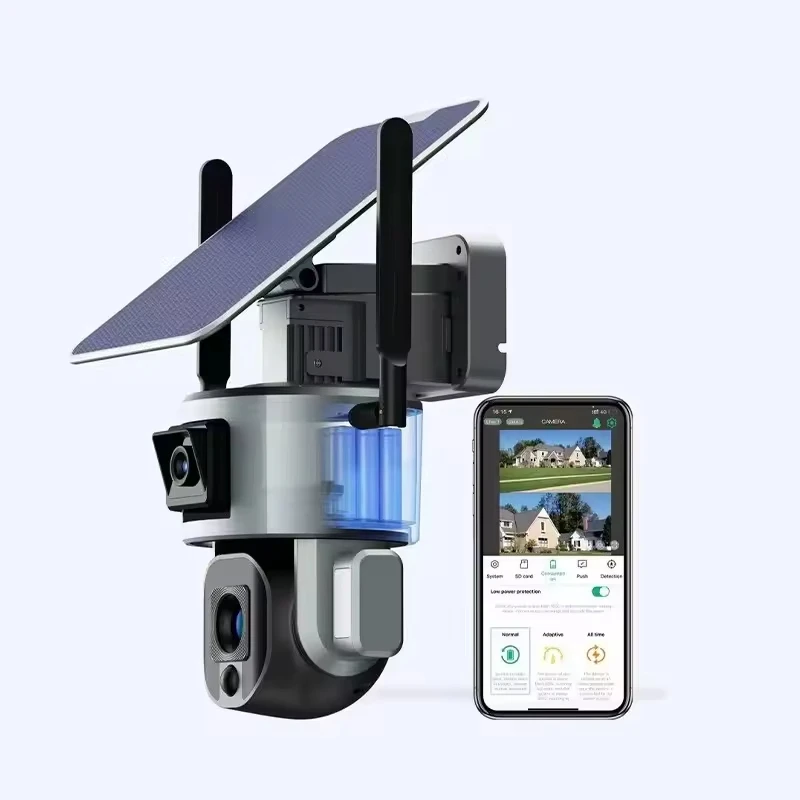 8MP 4K 20x Optical Zoom Waterproof Solar Panel Outdoor Network CCTV PTZ Dome Security Camera With 4G CMOS Sensor