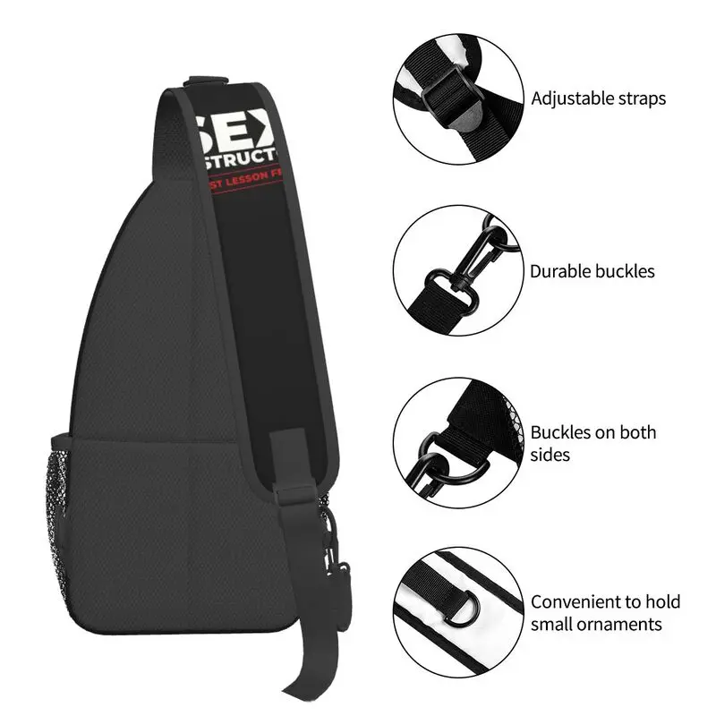 Personalized Sex Instructor Sling Bags Men Cool Shoulder Crossbody Chest Backpack Cycling Camping Daypack