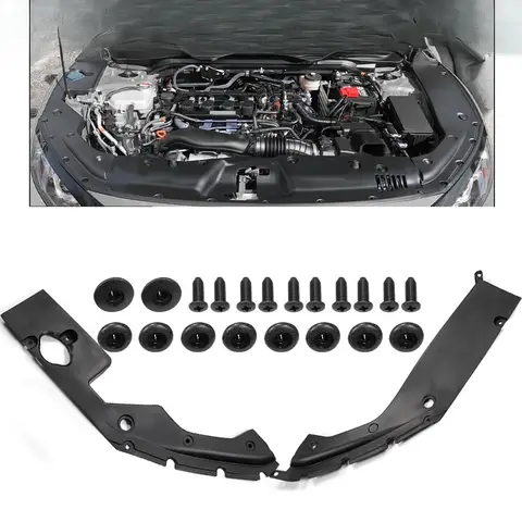 Engine Bay Hole Cover Long Version Side Panel Fits 16-20 Honda Civic 10th Gen