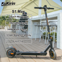 KuKirin S1 Max Foldable Adult Electric Scooter E-Scooter 25 km/h Electric Kick Scooter 350W Skateboards 36V 10.4Ah Kickboard