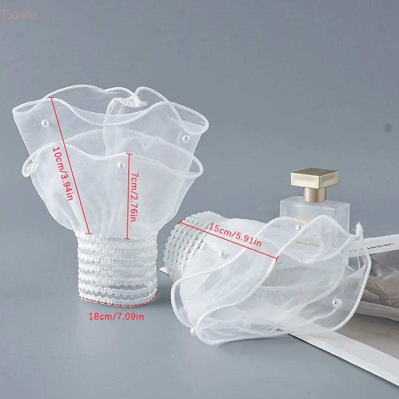 [L&P]1쌍 네일 아트 튤 포토 글러브 가짜 주름 커프 매니큐어 촬영 소품 네일 팁 디스플레이 슬리브 패션 액세서리