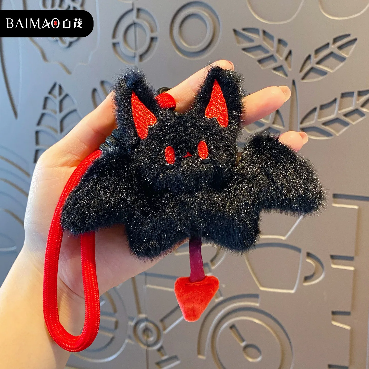

Cute Dark Style Night Cat Plush Keychain 12CM Fluffy Kitten Bag Charm Pendant for Girls Women Kids Gift Wholesale