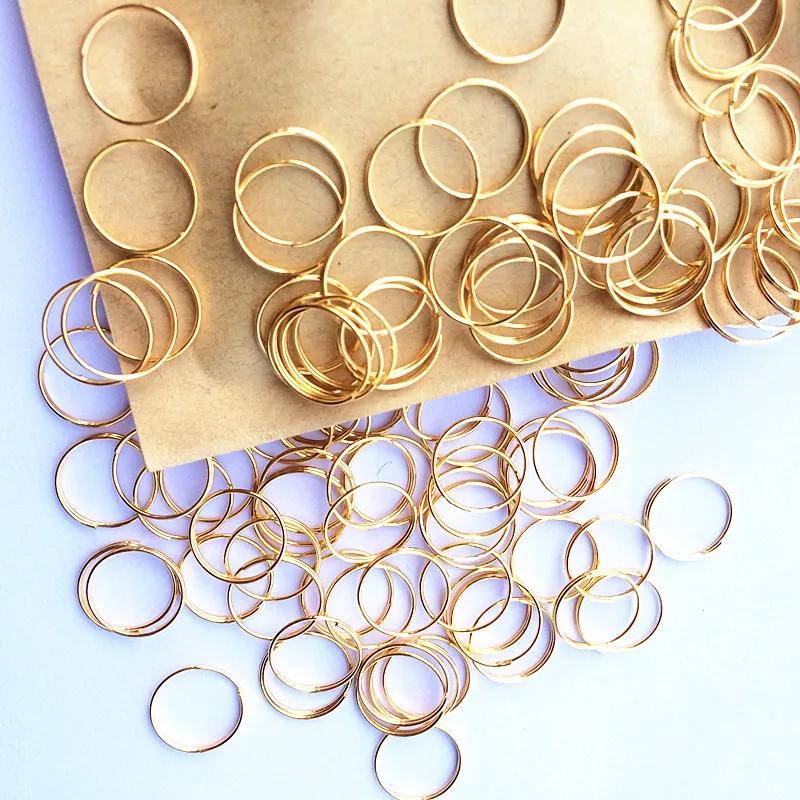 100pcs/lot 12mm Gold Stainless Steel Rings Crystal Chandelier Ball Parts Connector Curtain Accessories Connecting Octagon Beads